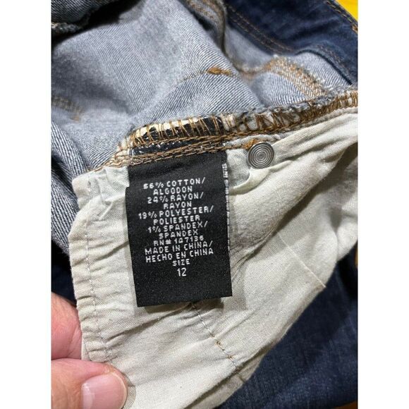 1822 Adriana Jeans Womens 12 Skinny Blue High Rise Bird Western Aztec Boho Y2K - Picture 5 of 11